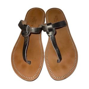 Kokon St. Barth Gold Leather Thong Sandals Size 37